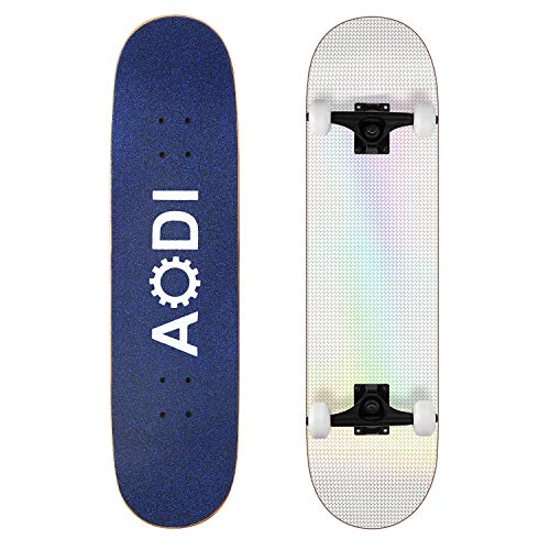 AODI 31Inch Pro Skateboards, Complete Skateboard Canadian 7 Layer Maple Wood Kick Cruiser