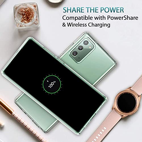 Image of NISHTECH for Samsung Galaxy Note 20 Premium Transparent Hybrid Soft Slim Dust Proof Back Case Cover Silicone with Camera Protection