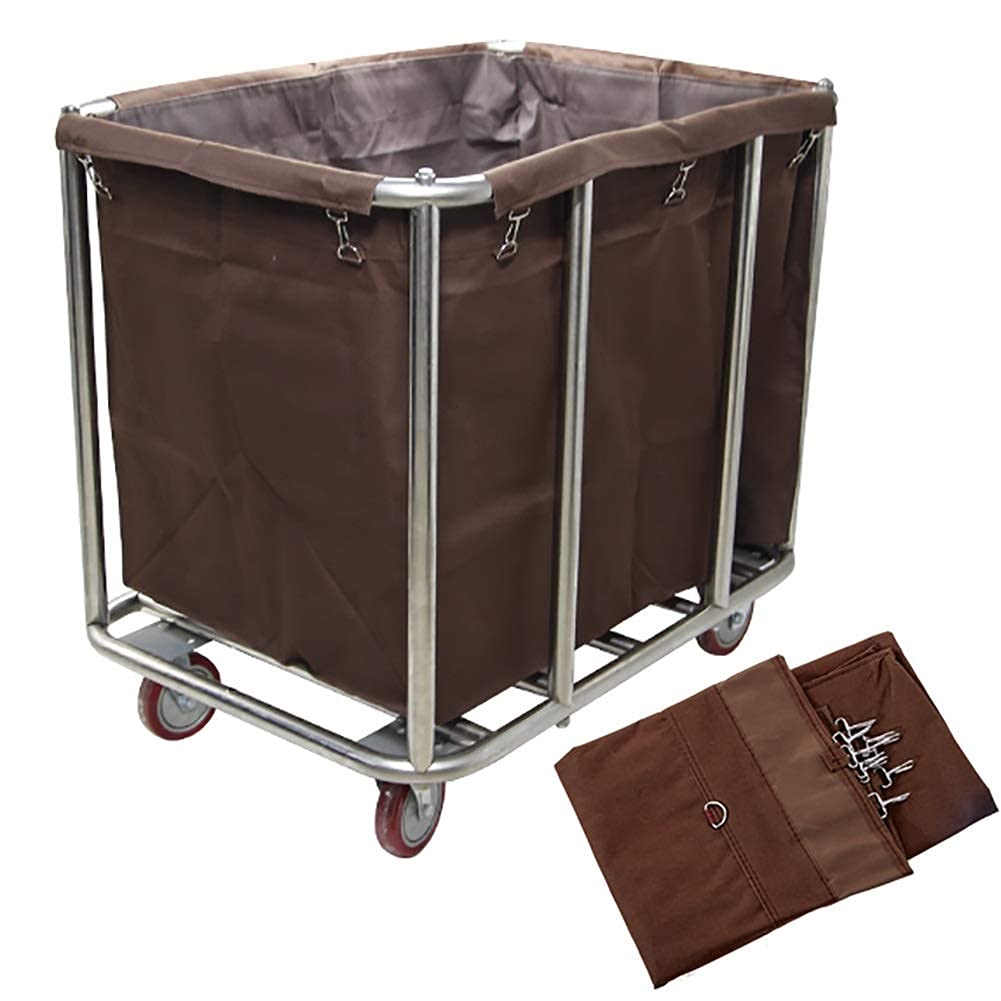 Laundry Sorter Cart Stainless Steel with Removable Bag - Laundry Organizer Storage Basket for Dirty Clothes Commercial Hotel