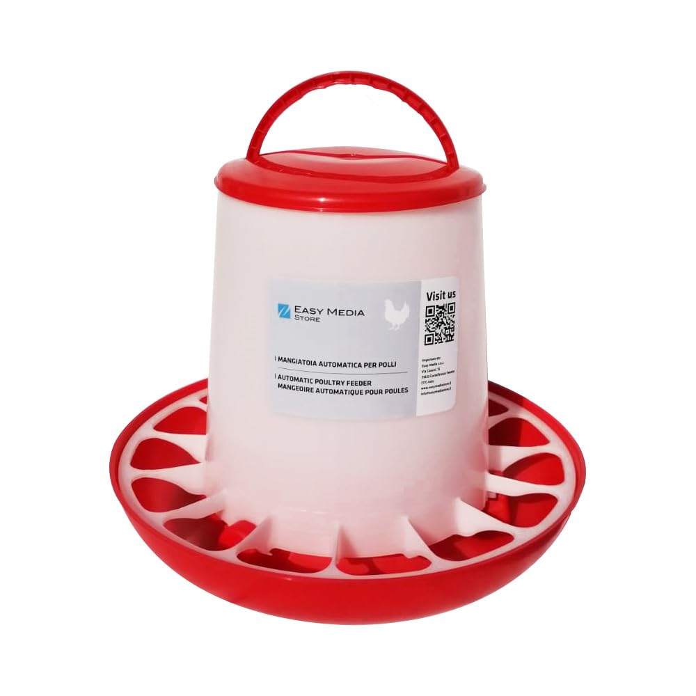 Easy Media mangiatoia da 6 Kg + abbeveratoio da 6 L per pollame distributore automatico mangime acqua per polli pulcini