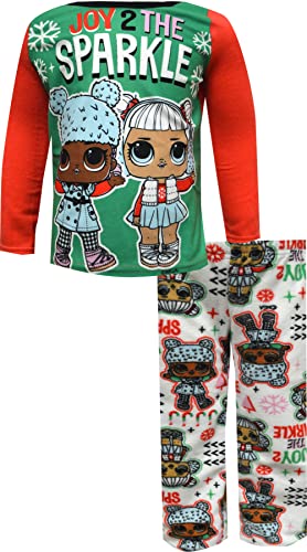 Komar Kids Girls LOL Surprise Joy to the Sparkle Christmas Fleece Pajama2