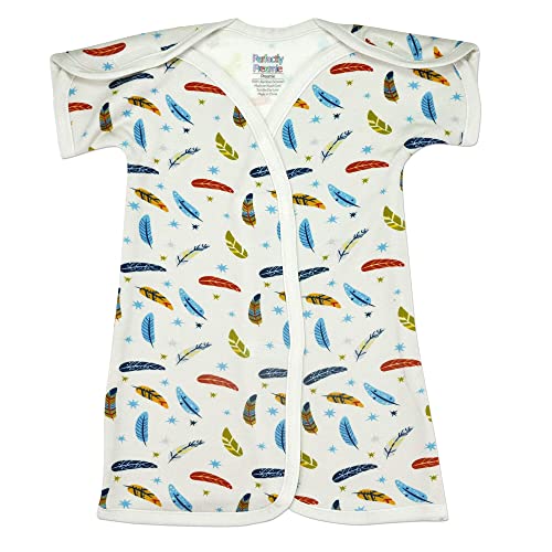 Image of Perfectly Preemie Boy's & Girl's Open-Shoulder Short-Sleeve Ultra Soft NICU Gown - NICU Friendly - Micro (1-2.5lbs)