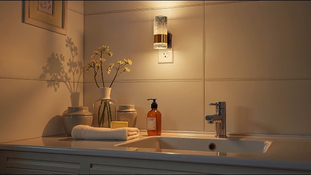 Image of L LOHAS LED Night Lights Plug into Wall, 2 Pack Acrylic Night Light,Dimmable Nightlight with 0-100 LM Adjustable Brightness, 3000K Plug in Night Light with Dusk to Dawn Sensor, for Bathroom Hallway