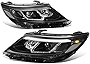 Auto Dynasty 3D LED DRL Bar Black Housing Clear Corner Projector Headlight Lamps Compatible with Sorento EX/SX 14-15