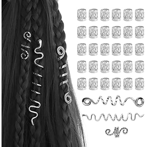 Zsanhua 28 Pcs Spiral Dreadlocks Hair Beads Cover