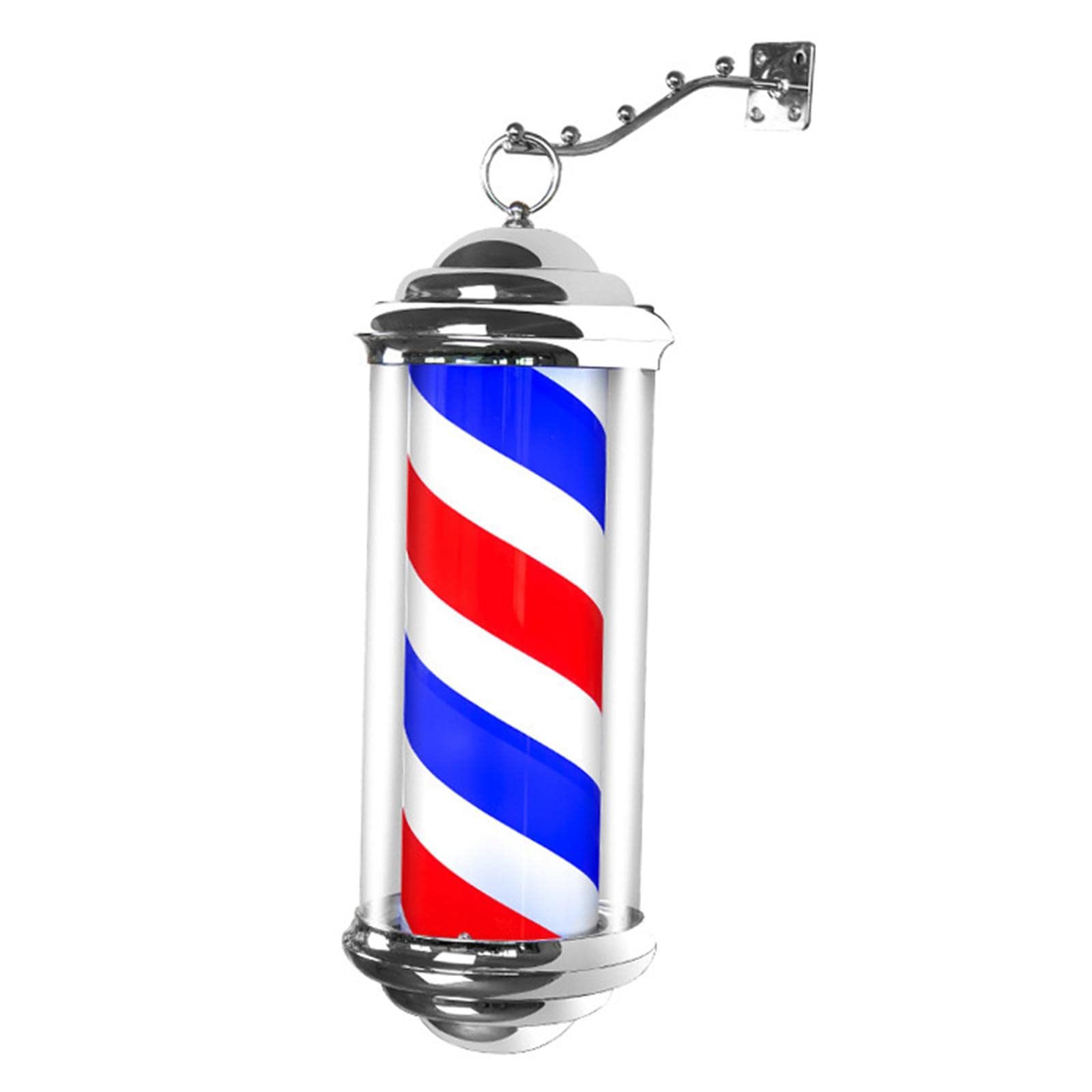 Rotating Barber Pole Light Outdoor Hair Salon Shop Sign 40cm Red Blue White-image-25
