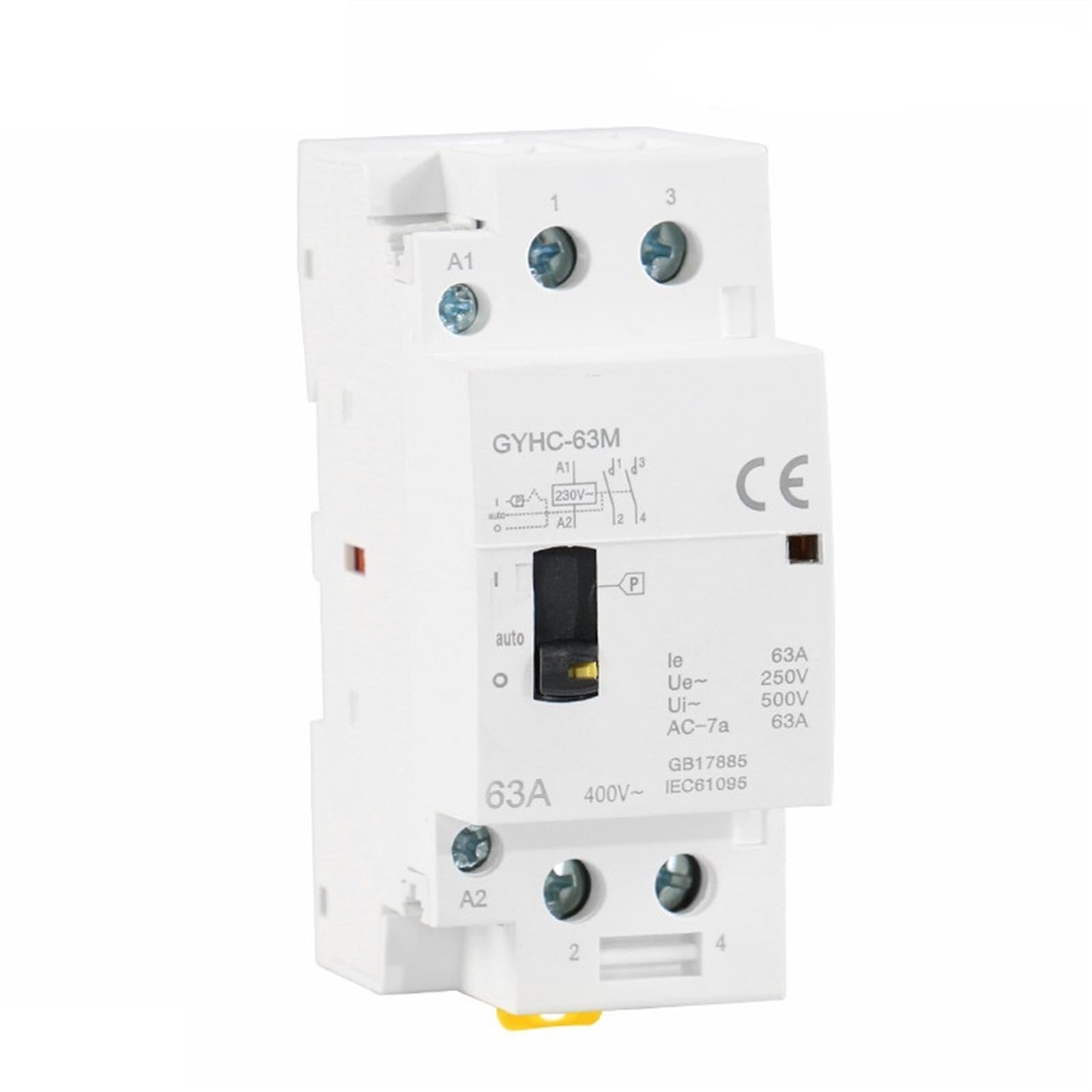 RCGKNNMUZ 2P 40A 63A 2NO Or 2NC Manual Household Modular DIN Rail AC Contactor AC220V 230V Manual Control 1Pcs(2p 63a 2nc 220v)