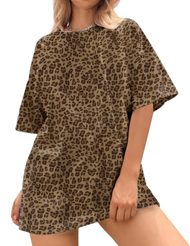 Ziesexy Camo Shirt Women Oversized Short Sleeve T-Shirts Crew Neck Camouflage Shirt Teen Girls Casual Loose Summer Tee Shirt