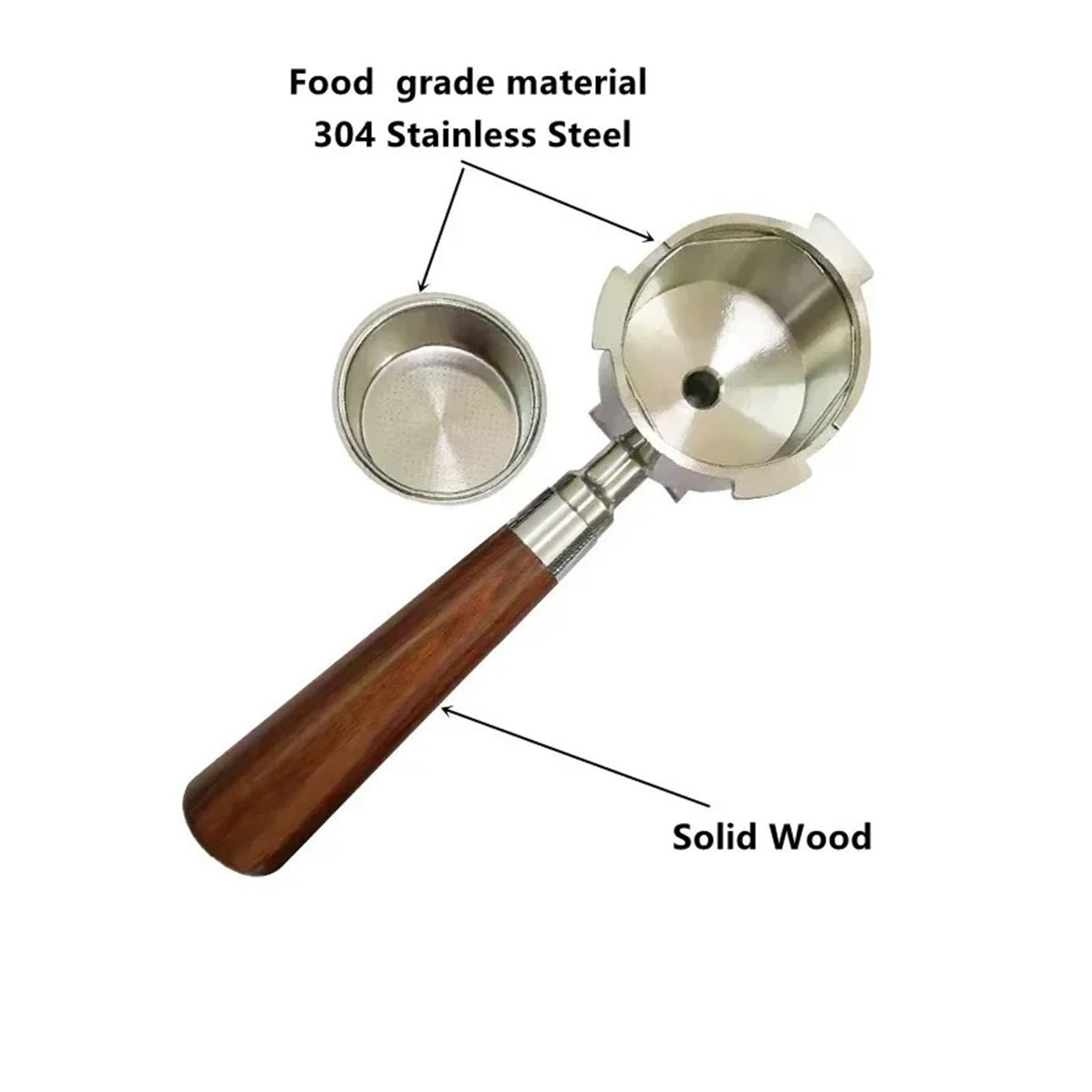 Portafiltro De 51mm Con 3 Orejas, Doble Boquilla, Compatible Con Delonghi, Dedica EC680/EC685/EC820/EC850/EC860, Portafiltro De Espresso De 51mm, Adaptación Precisa(Plastic handle)