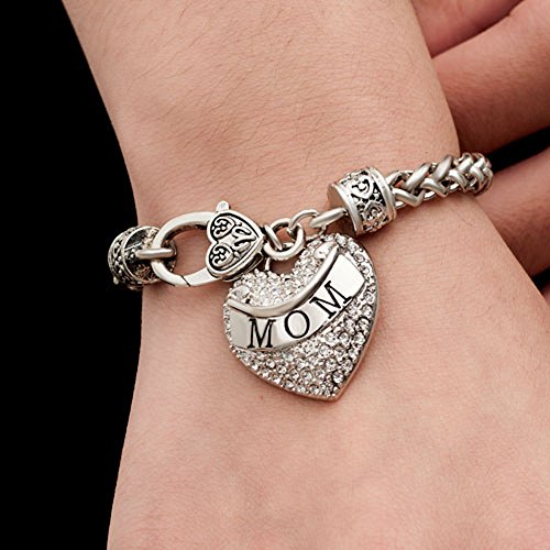 Image of Horseshoe Mom Best Friend Sole Sister Saddle Charms Bangle Bracelet
