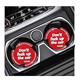 povtii 2 PCS Bling Car Cup Coaster, 2.75 Inch Anti-Slip Crystal Rhinestone Cup Holder Insert Coaster, Anti-Scratch Auto Drink Cup Mat for Women, Universal Interior Car Accessories (Red)