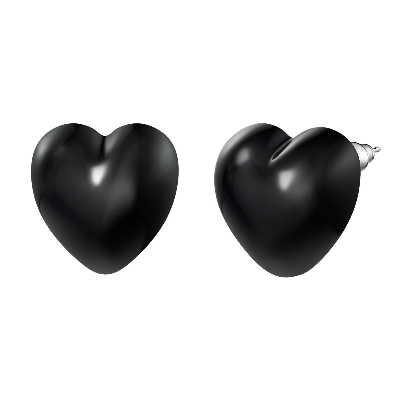 SEVENWELL Colorful Large Heart Earrings Stud for Women Exaggerated Oversized Hypoallergenic Earrings | Dainty Earrings for Women