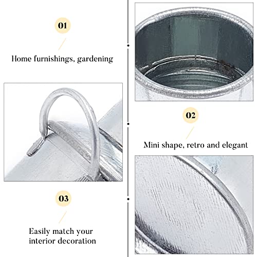 FINGERINSPIRE-6-Pcs-Mini-Rustic-Galvanized-Vase-Shabby-Chic-Small-Metal-Bucket-Dollhouse-Flower-Plant-Vase-Milk-Can-Candy-Container-for-Micro-Garden-Landscape-Decorations-18x14x19-inch-Silver FINGERINSPIRE 6 Pcs Mini Rustic Galvanized Vase Shabby Chic Small Metal Bucket Dollhouse Flower Plant Vase Milk Can Candy Container for Micro Garden Landscape Decorations 18x14x19 inch Silver