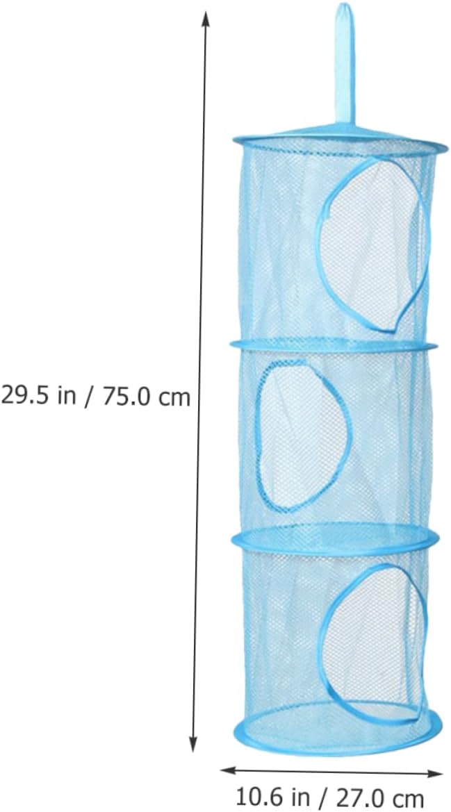 Three Layer Hanging Basket Collapsable Laundry Basket Mesh Laundry Mesh Bags for Hamper Space Saver Foldable Hanging Foldable Bag