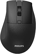フィリップス PHILIPS ワイヤレスマウス USB2.4GHz/Bluetooth 光学式 右利き 人間工学設計 静音ボタン 節電モードあり DPI調整ボタン SPK7528 (ブラック)