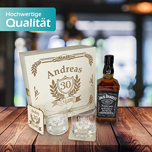 polar-effekt Whisky Geschenkset - 6-Teilig - Deutsche Herstellung - Jack Daniels No.7 Flasche - 2 Untersetzer - 2… – Bild 8