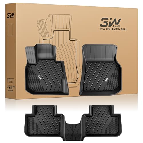 3W Floor Mats BMW X5 2019-2024 2025 2026 TPE All Weather Custom Fit Floor Liner for BMW X5 40i 50i 45e M50iM 1st&2nd Rows Full Set Car Mats Black (Only for 5 Passenger Seat)