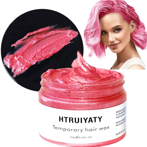 Rosa Cera de Color para el Pelo,Temporal Tinte para Cabello para Hombres y Mujeres Natural LavableSpray Color Pelo para Niños Fiesta Cosplay Halloween
