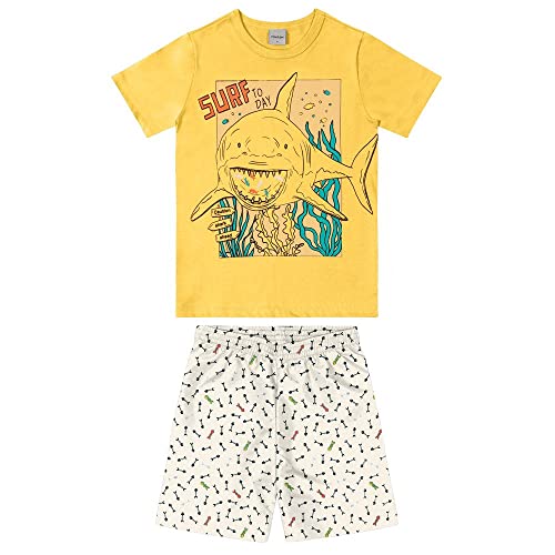 Conjunto Infantil Masculino Tubarão Rovitex Amarelo 6