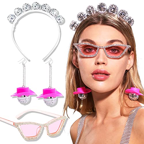 JeVenis Disco Outfit Damen Accessoires 70er Jahre Kostüm Haarband...