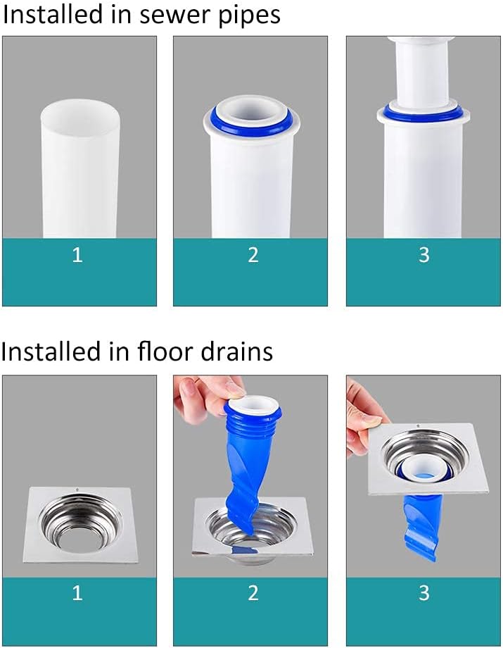 Drain Backflow Preventer, One Way Valve, Adjustable Silicone Sink Floor Drain Trap for Pipes Tubes in Toilet Bathroom Kitchen (Blue-4)