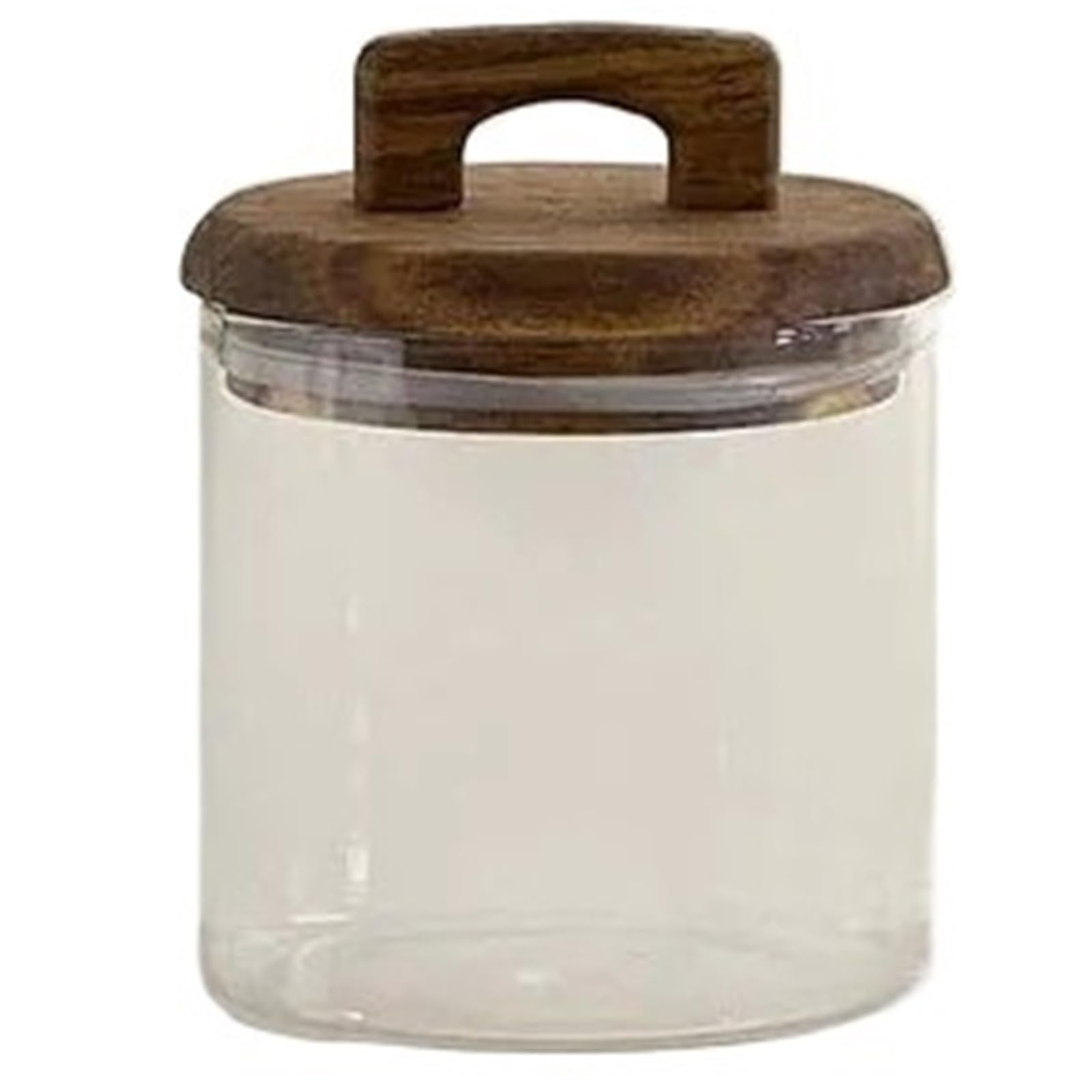 LSNNMU 3pcs Glass Food Storage Tank With Wooden Lid Kitchen Coffee Beans Candy Tea Grains Canister Dried Fruit Jar For Preserving(1800ml)