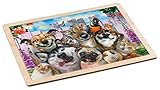 Philos 9001 - Holz-Rahmenpuzzle Pets Selfie 48 Teile