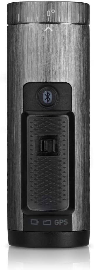 Contour +2 camera top view with record switch, Bluetooth, and GPS indicators