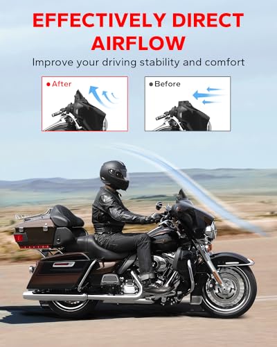 Image of Amazicha Black 4.5 inch Wave Windshield Windscreen Compatible for Harley Davidson Touring Electra Glide Street Glide 2014 2015 2016 2017 2018 2019 2020 2021 2022 2023