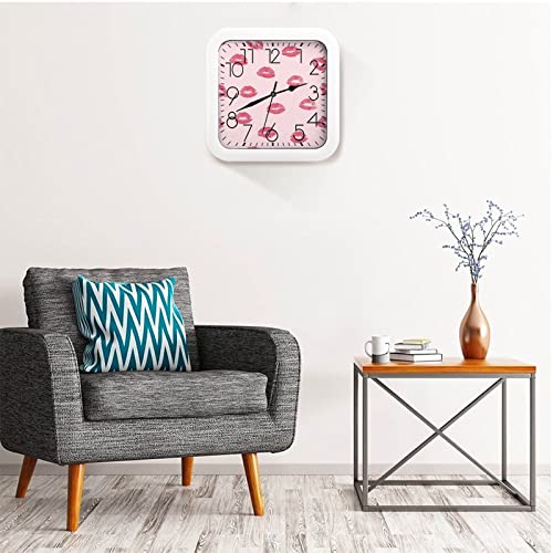 Horloge lèvre rouge décorative à grands chiffres offrant une excellente lisibilité