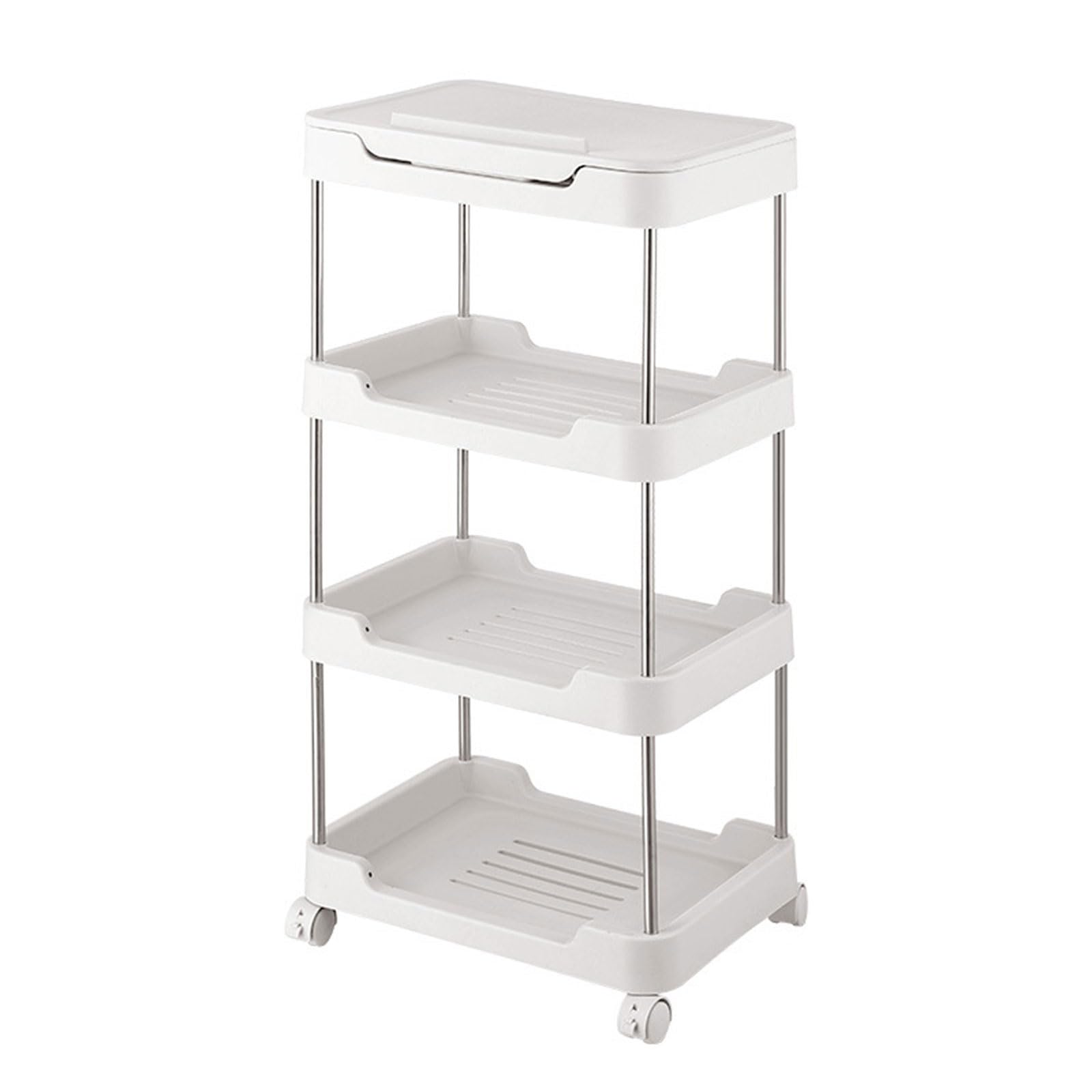 Nucelit Multipurpose Trolley with Drawer and Worktop Space Saving Serving Cart for Kitchen Bathroom Mobile Shelving Unit Serving Cart