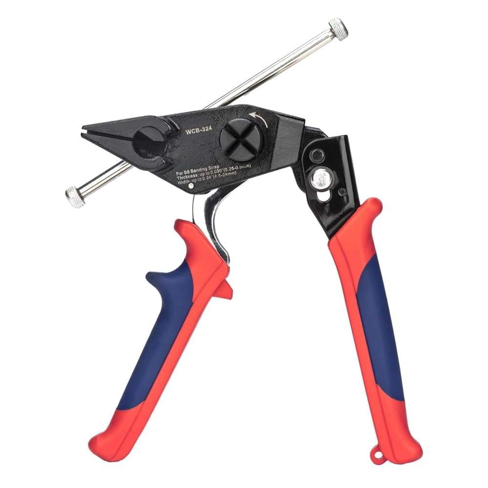 Pistola per fascette stringicavo in acciaio inossidabile WCB-324 per fascette stringicavo, strumento di tensionamento per cinghie in acciaio inossidabile da 4,5-24 mm