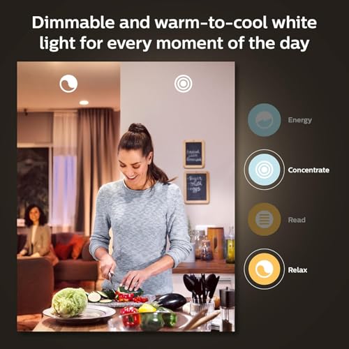 Image of Philips Hue 40W B39 Candle-Shaped Smart LED Light Bulbs - Warm-to-Cool White Ambiance - 4 Pack - 450LM - E12 - Indoor - Control with Hue App - Works with Voice Assistants