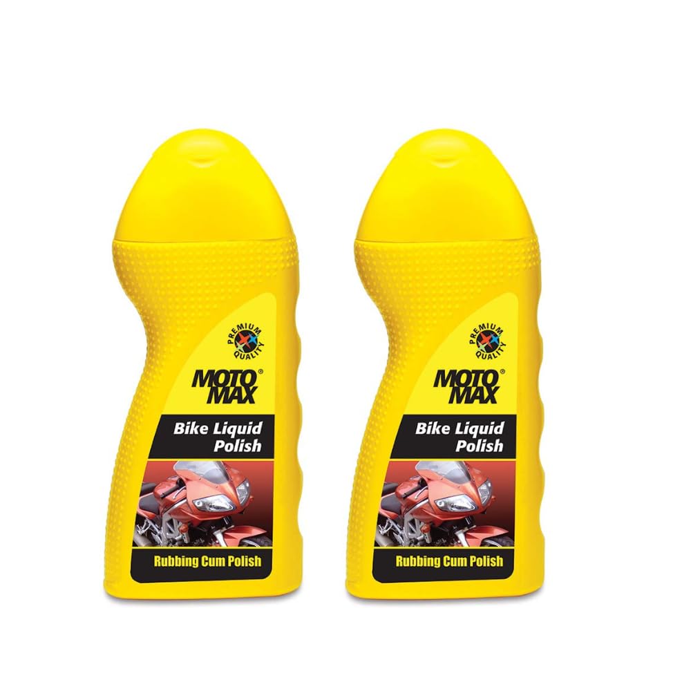 Motomax Bike Liquid Polish 100 ml, Pack of 2 |Removes tough stains, High Gloss & Shine on painted metal and plastic surfaces | Comes with a sponge for easy application on bike, motorbikes motorcycle-image-2