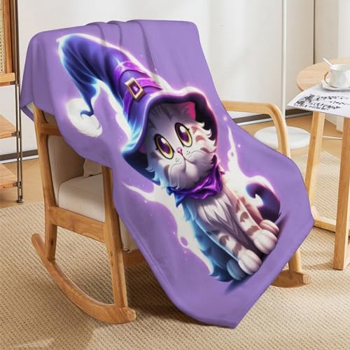 Couverture chat d'Halloween chaude et douce en format 140x180