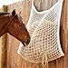 MJFSGYO 2 PCS Slow Feed Hay Net, Hanging Horse Slow Feed Hay Bag with Large Capacity for Horse Feeder Full Day, 35 x 31 Inch Heavy Duty Hay Nets (White/ 2 PCS)