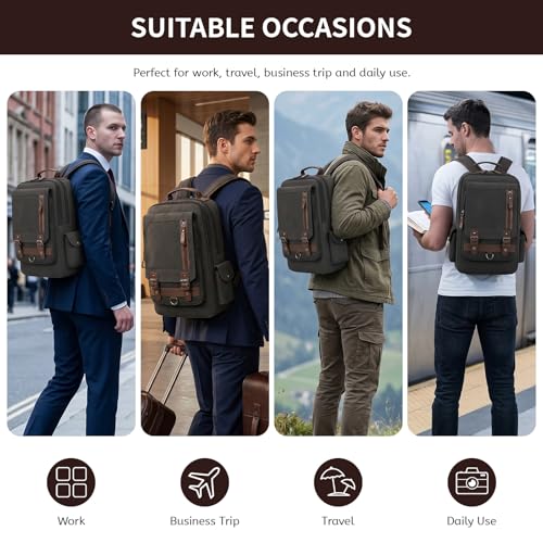 Image of mygreen Canvas Cross Body Messenger Bag Shoulder Sling Backpack Travel Rucksack