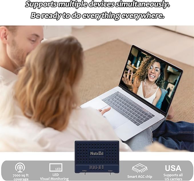 cell phone booster for home & multi-room,up to 7,000 sq ft,cell phone signal booster for band 66/25/2/4/5/12/13/17,boost 5g 4g data for all u.s. carriers fcc approved cell signal booster