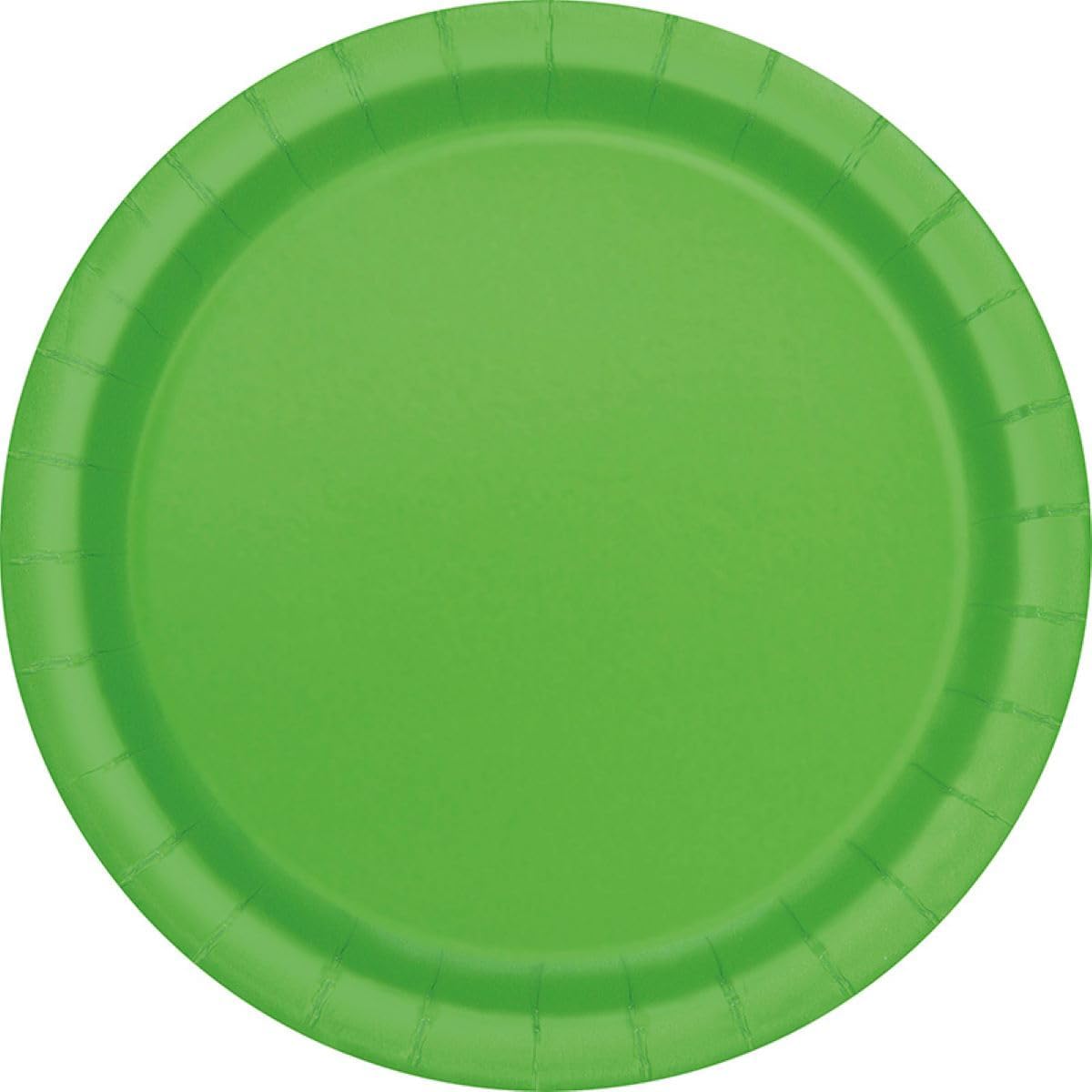 Lime Green Round Paper Dinner Plates - 9" (Pack of 8) - Vibrant, Eco-Friendly, and Sturdy Design - Perfect for Parties and Events