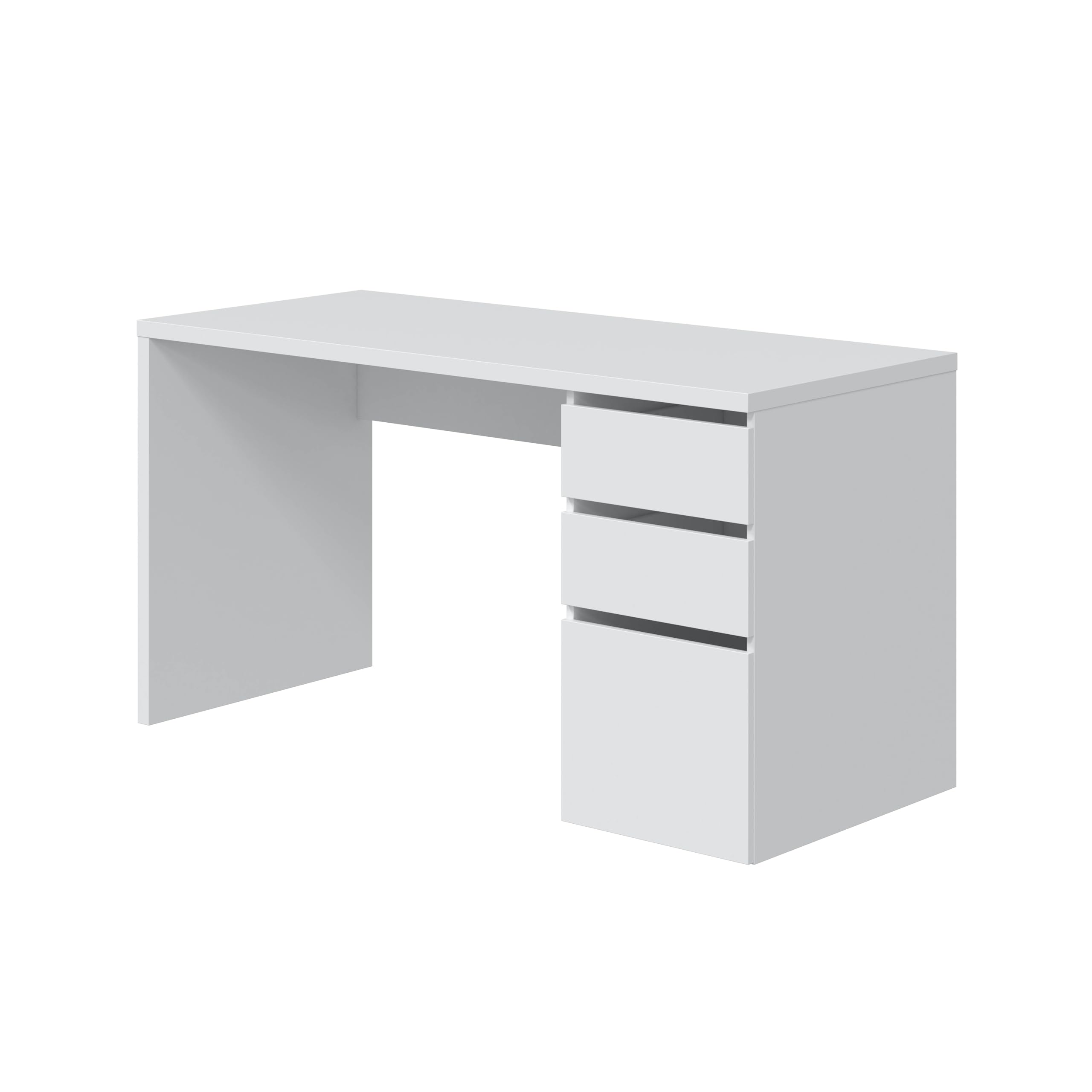 Arredo Stock Scrivania con 2 cassetti e 1 anta colore bianco, 74x138x60 cm