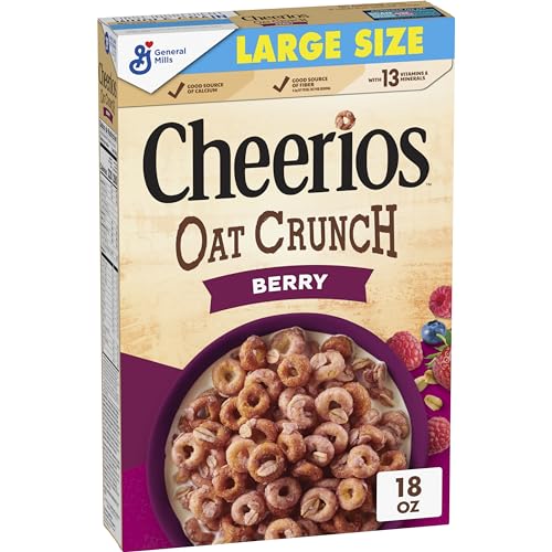 Image of Cheerios Oat Crunch Berry Oat Breakfast Cereal, Large Size, 18 oz
