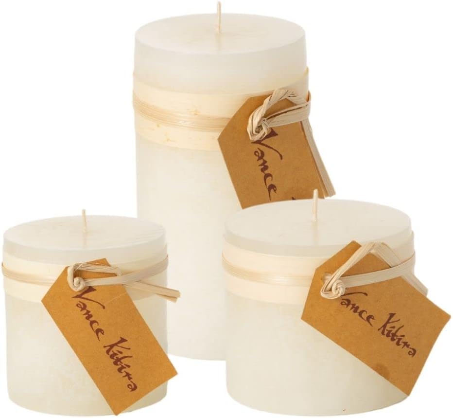 Sullivans Vance Kitira Set of 3 Pillar Candles, Clean