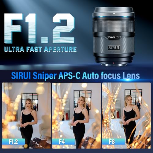 Image of SIRUI Sniper 16mm Autofocus Lens, F1.2 Wide Angle APS-C Camera Lens for Z8, Z9, Z5, Z6, Z7, Zfc (Z Mount, Black)