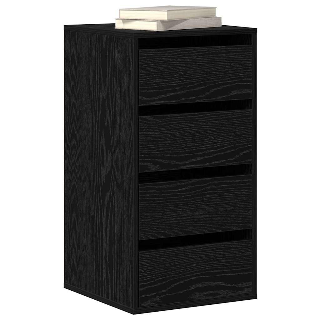 vidaXL Cajonera 3-Cajón Negro 40 x 41 x 76 cm Madera de ingeniería | Mucho espacio para guardar tus cosas, Un look suave y brillante que se adapta a cualquier decoración, Diseño sencillo,