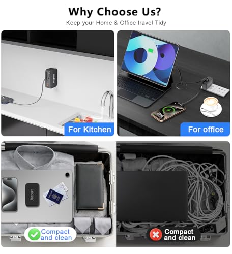 Image of 4 in 1 Retractable Wall Charger with Dual Cables,40W Retractable Phone Charger Wall Plug with Dual USB Ports,20W USB C Chargers Block Fast Charging for iPhone 17 16 15 14 13,LG, Galaxy S24 23,Pixel