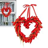 Corona de corazón para el día de San Valentín, decoración de Puerta de Vacaciones, Corona de Granja, para hogar, Oficina, apartamento, Pared, Restaurante, cafetería, Sala de Estar, Dormitorio