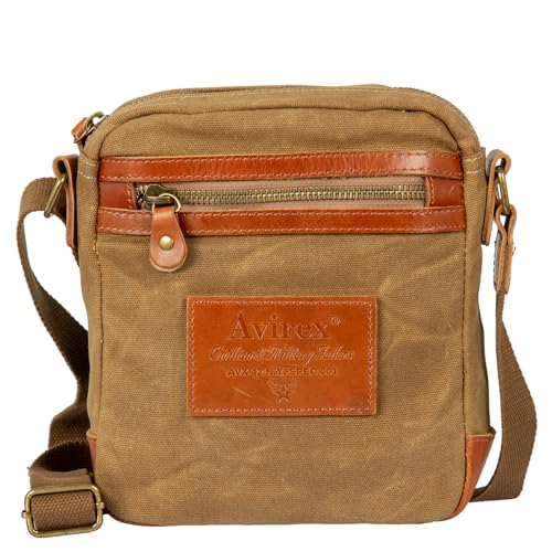 Bolso Camp AVIREX de lona encerada y piel con acabados artesanales de alta resistencia