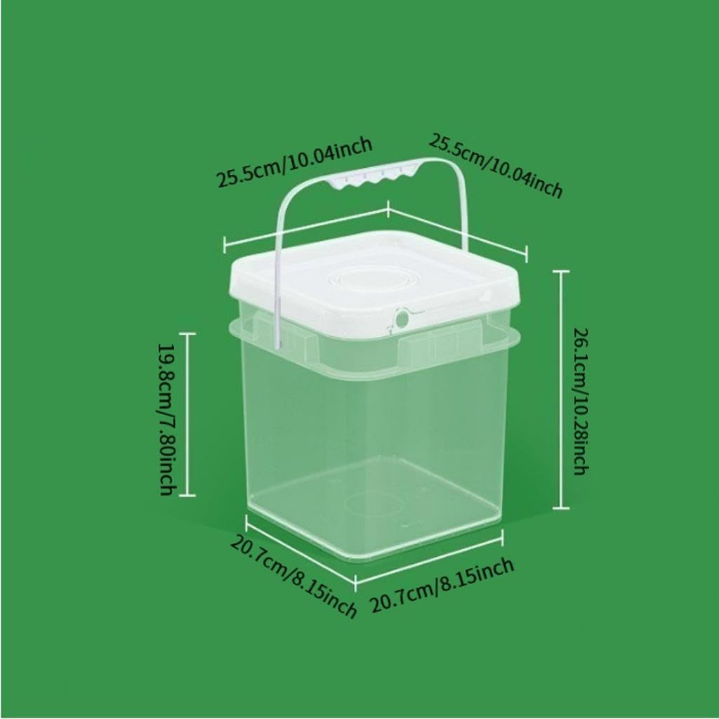 Amazon｜Jiswhisker 10L 角型バケツ ハンドルと蓋付き DIY 食品保存