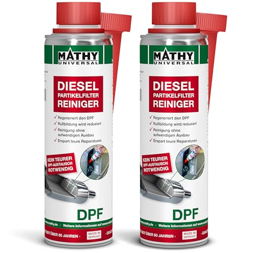 MATHY-DPF Partikelfilter Reiniger Diesel (2 x 300 ml) - hochwirksamer DPF Reiniger - Diesel Systemreiniger für Dieselmotoren - Diesel Additiv