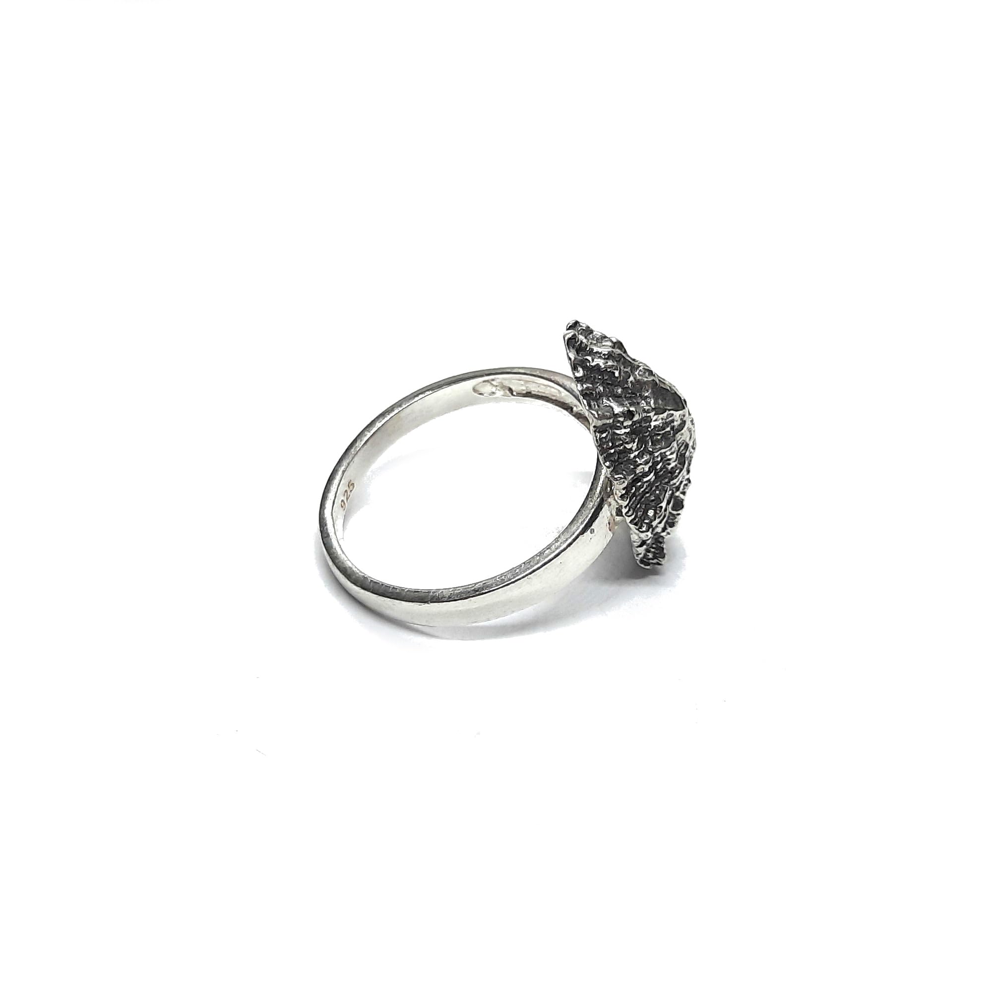 Elegante anillo de mujer de plata esterlina sólida 925 concha de mar